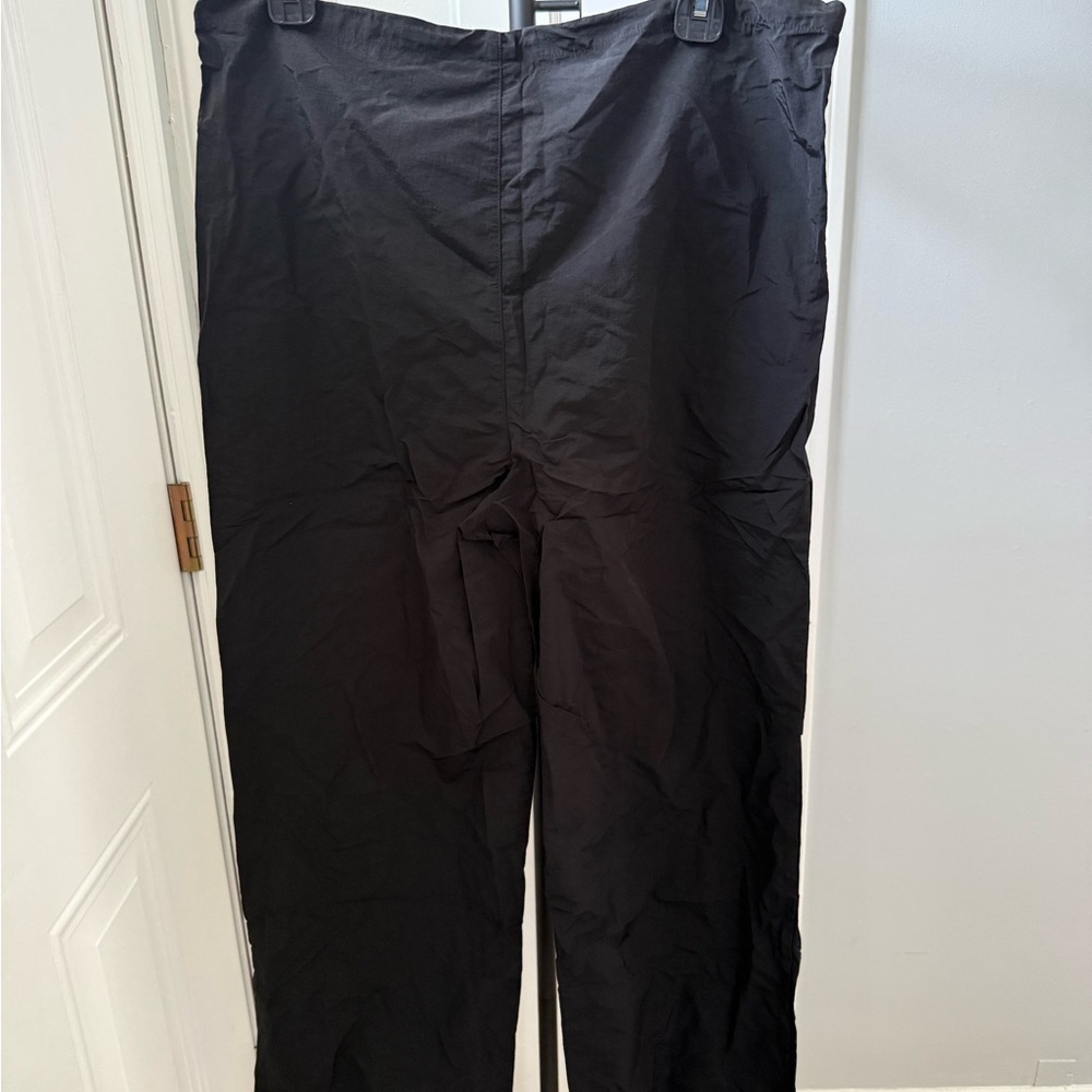 HALARA Black Parachute Pants with Snap Pockets and Pull Strings. - Picture 3 of 6